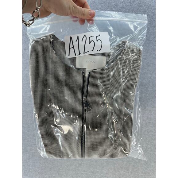 HUGO by Hugo Boss Womens sz 6 Jekalana Houndstooth Blazer Double Zip Modern Chic - Picture 12 of 12